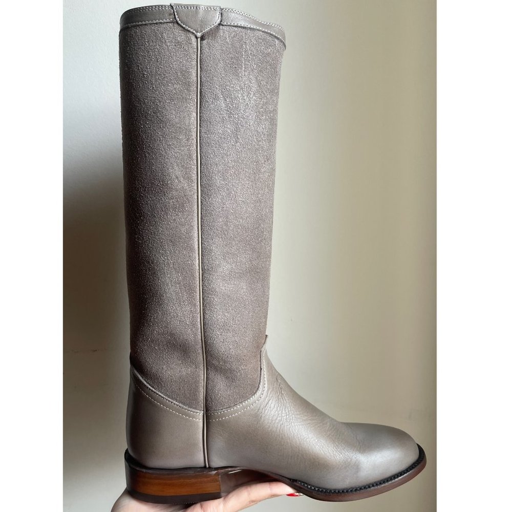 Lucchese Sharon Suede Tassel Riding Boot, Grey - Picture 7 of 7